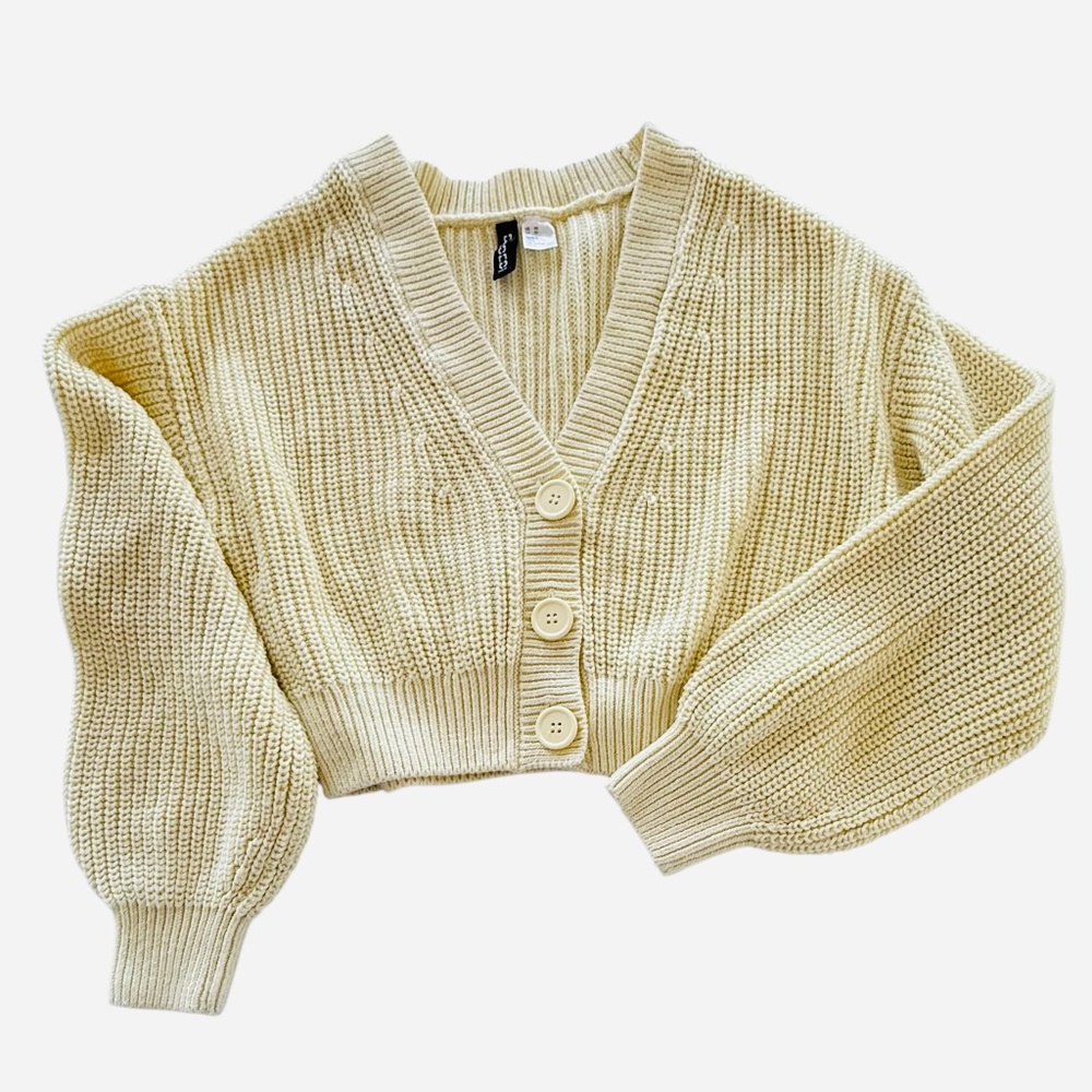 H&M Divided Sunny Yellow Knit Knit Cardigan Seeater